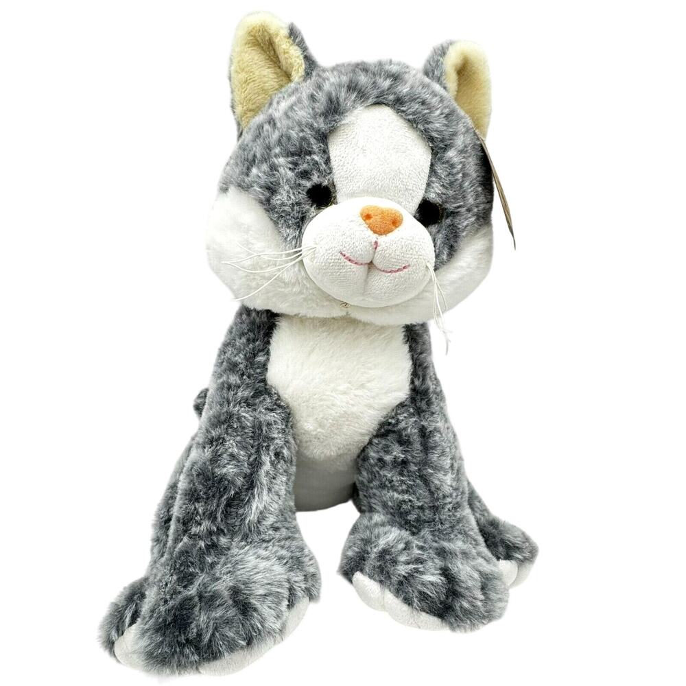 BEAR FACTORY‎ NWT Tahla the Tabby Cat Gray White Plush Stuffed Animal 14" 2001